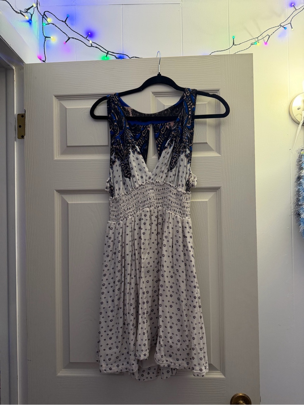 Free People White & Blue Sundress